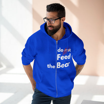 “Don’t Feed the Bear” Unisex Zip Hoodie – Cozy & Fun for Outdoors Enthusiasts