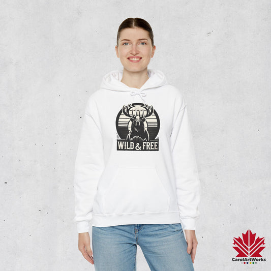 “Wild & Free” Unisex Hoodie – Casual Style for Outdoors and Everyday Wear