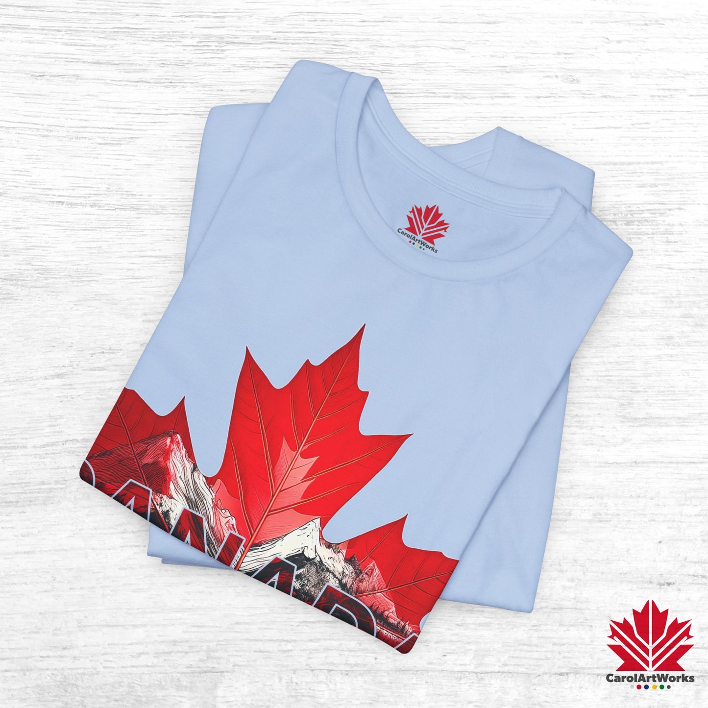 “Canada is not for Sale” Unisex Short Sleeve Tee – Red Maple Leaf and Mountains, Stylish Canada Shirt