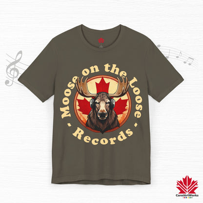 “Moose on the Loose Records” Unisex Short Sleeve Tee – A Hit for Every Playlist
