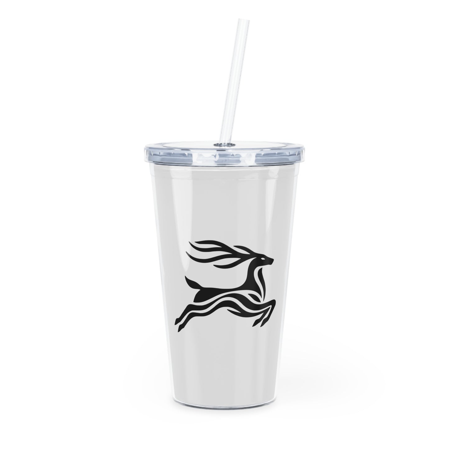 scandinavian minimalistic Design DEER Tumbler with Straw – Nature Inspired Graphic