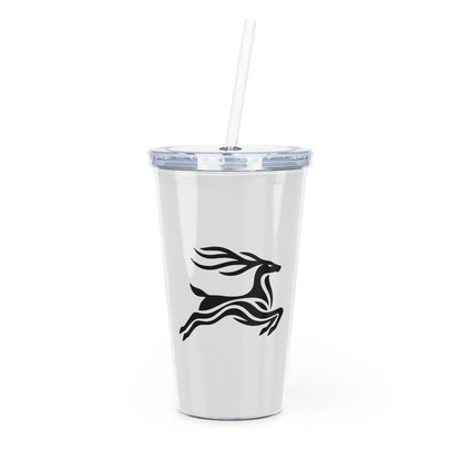 scandinavian minimalistic Design DEER Tumbler with Straw – Nature Inspired Graphic
