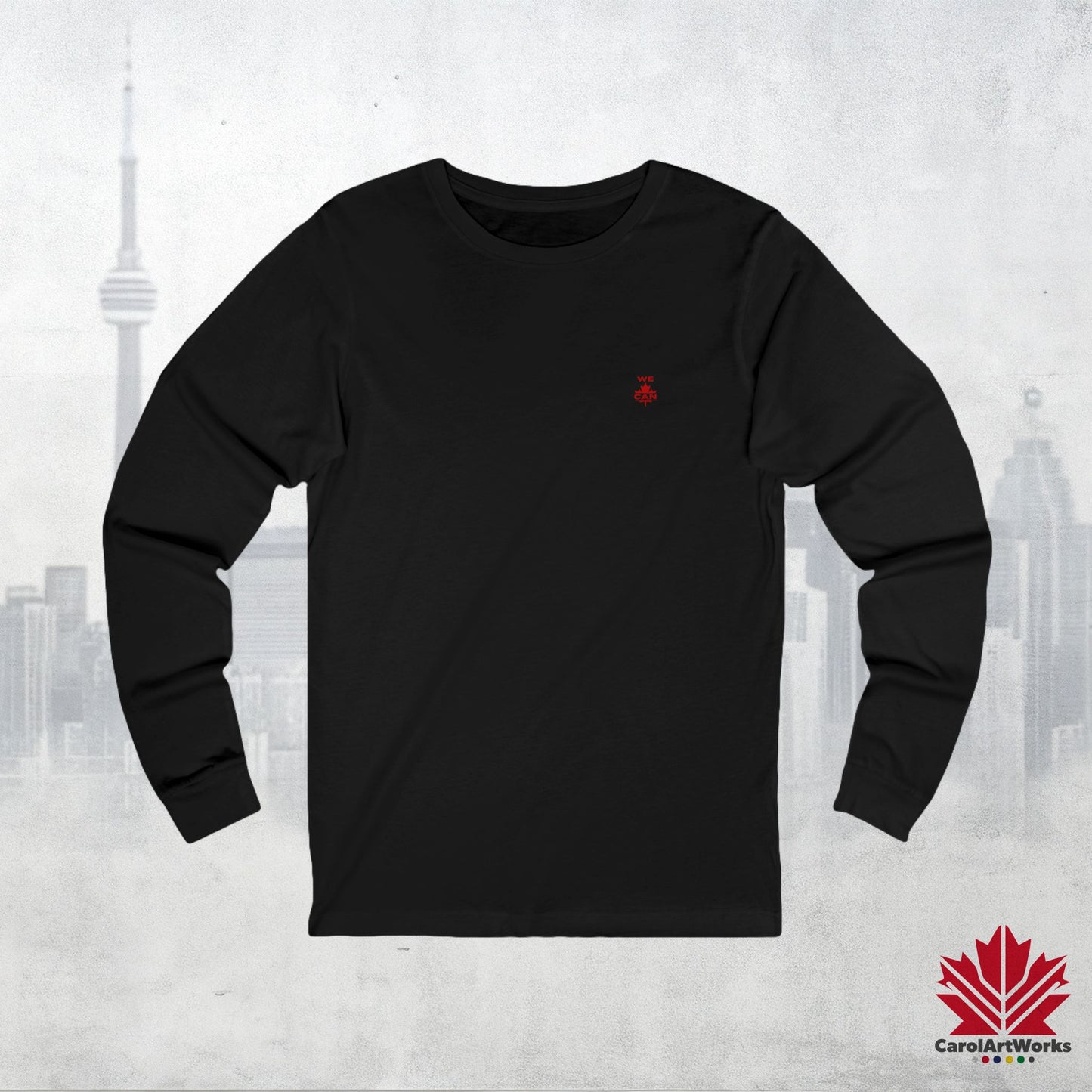 “WE CAN” with Maple Leaf Unisex Long Sleeve Tee – Perfect for Casual Days