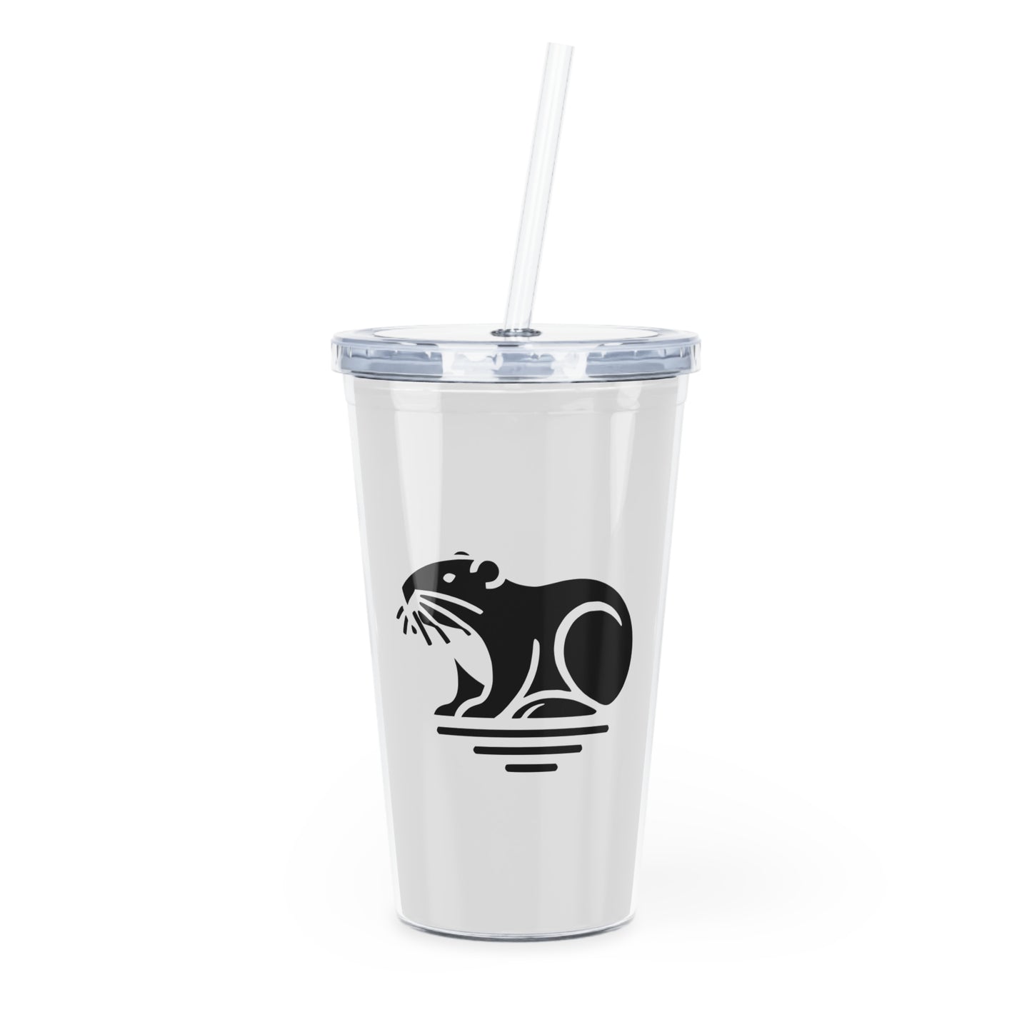 scandinavian minimalistic Design BEAVER Tumbler with Straw – Nature Inspired Graphic