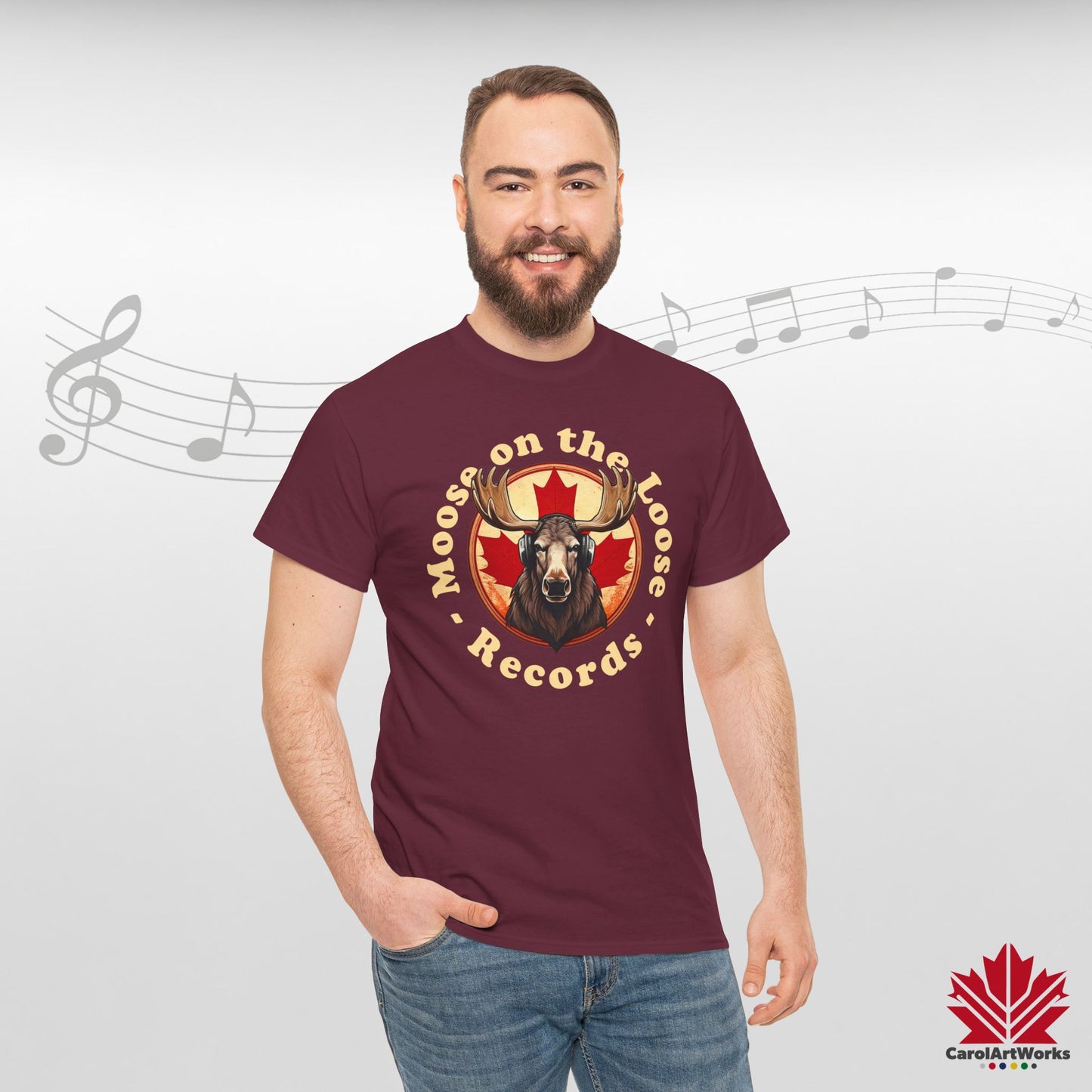 "Moose on the Loose Records" Classic Cotton Tee - Wear the Sound of Canada