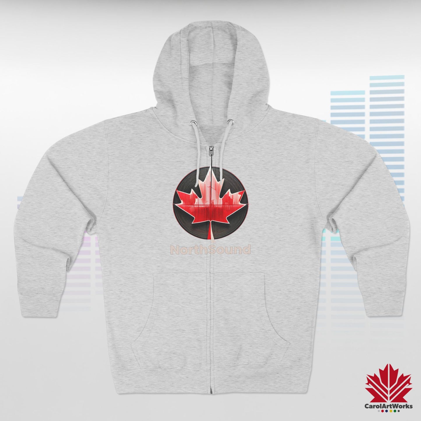 "NorthSound" Unisex Zip Hoodie - Zip Up and Tune In to Canadian Vibes