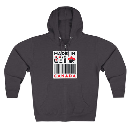 Sweat à capuche unisexe zippé « Fabriqué au Canada » – Minimaliste, ludique et fier