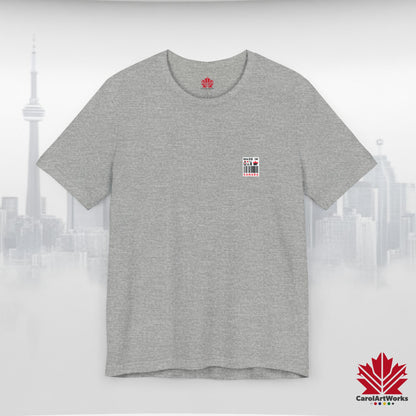 "Made in Canada" product label Design Unisex Short Sleeve Tee – Minimalist, Playful, and Proud
