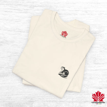 scandinavian minimalistic BEAVER Design Unisex Short Sleeve Tee - Soft and Comfortable, Perfect for Everyday Wear and Nature Lovers