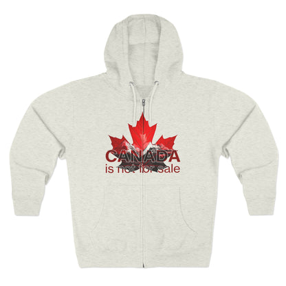 Sweat à capuche unisexe zippé « Le Canada n'est pas à vendre » – Feuille d'érable rouge et montagnes, sweat-shirt confortable et élégant pour les fiers Canadiens