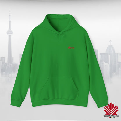 Unisex Hoodie “Canada is Not for Sale” – Red Maple Leaf and Mountains, Warm and Comfortable