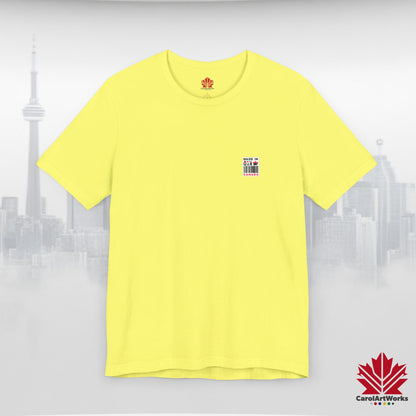 "Made in Canada" product label Design Unisex Short Sleeve Tee – Minimalist, Playful, and Proud