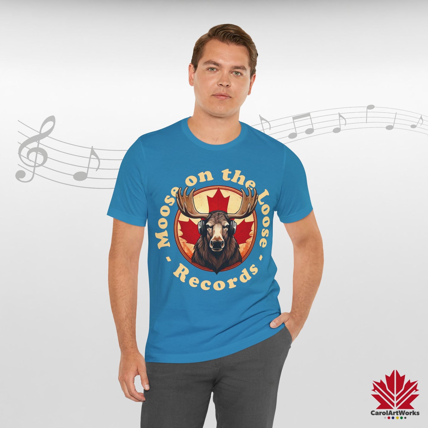 “Moose on the Loose Records” Unisex Short Sleeve Tee – A Hit for Every Playlist