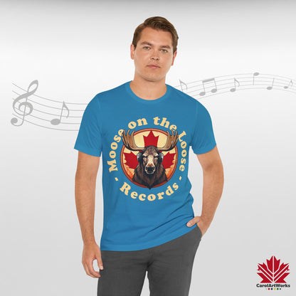 “Moose on the Loose Records” Unisex Short Sleeve Tee – A Hit for Every Playlist
