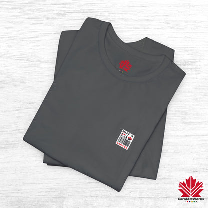 "Made in Canada" product label Design Unisex Short Sleeve Tee – Minimalist, Playful, and Proud
