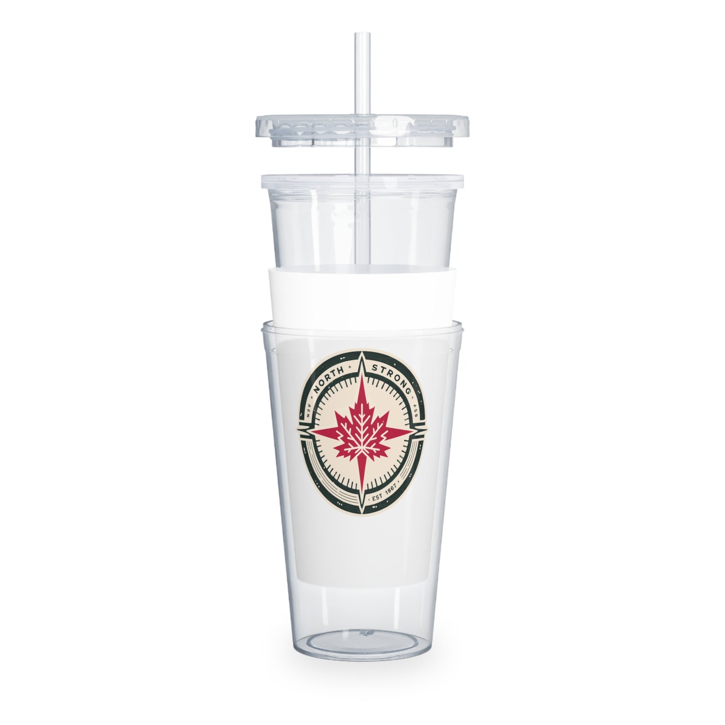 “North Strong” Tumbler with Straw – Travel-Friendly Drinkware for Outdoors and Everyday Use
