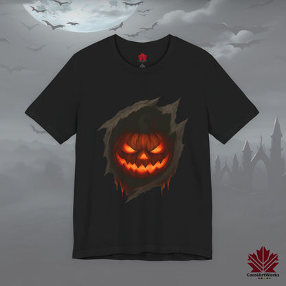 Pumpkin Core – Halloween Tee | Fiery Pumpkin Heart Design