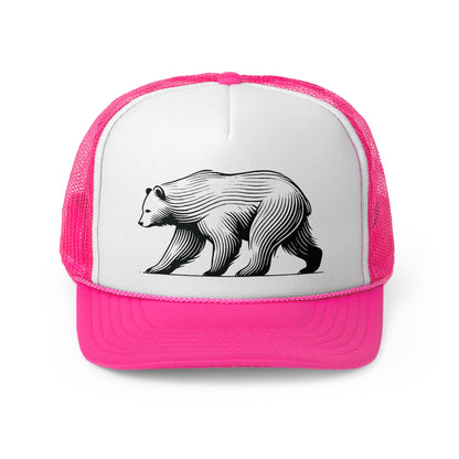 scandinavian minimalistic BEAR Design Trucker Cap – Outdoor Adventure Hat for Nature Lovers