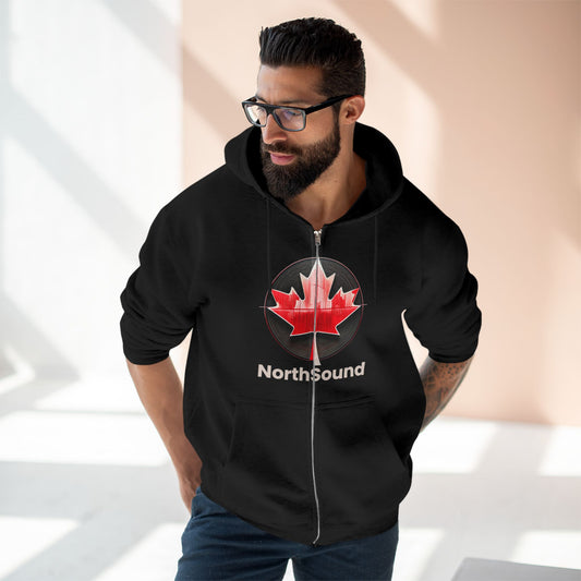 "NorthSound" Unisex Zip Hoodie - Zip Up and Tune In to Canadian Vibes