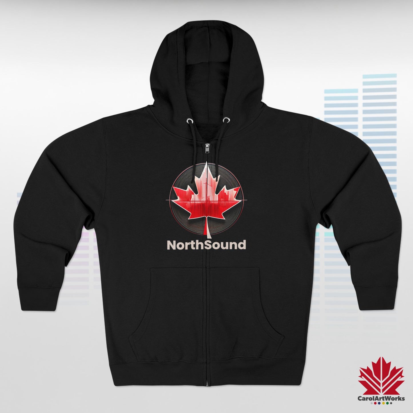 "NorthSound" Unisex Zip Hoodie - Zip Up and Tune In to Canadian Vibes
