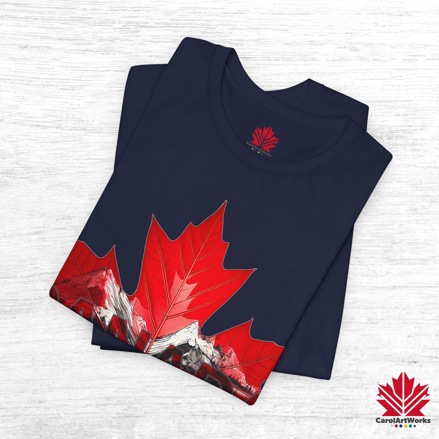 “Canada is not for Sale” Unisex Short Sleeve Tee – Red Maple Leaf and Mountains, Stylish Canada Shirt