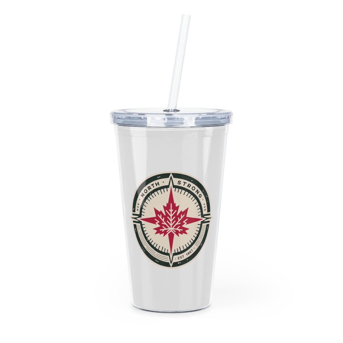 “North Strong” Tumbler with Straw – Travel-Friendly Drinkware for Outdoors and Everyday Use