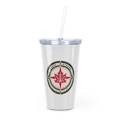 “North Strong” Tumbler with Straw – Travel-Friendly Drinkware for Outdoors and Everyday Use