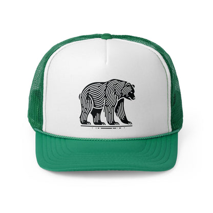 scandinavian minimalistic BEAR Design Trucker Cap – Outdoor Adventure Hat for Nature Lovers