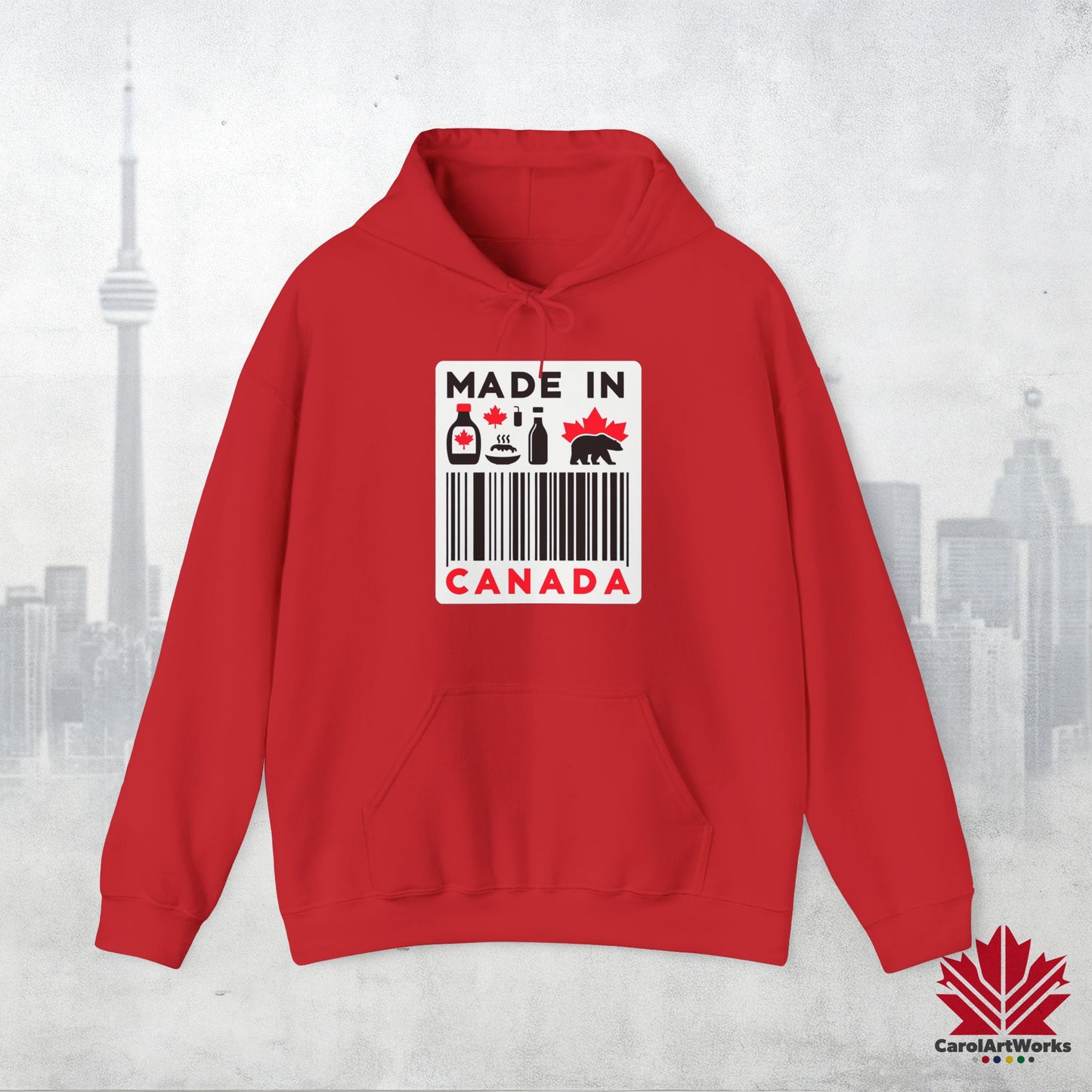 Sweat à capuche unisexe « Fabriqué au Canada » – Minimaliste, ludique et fier