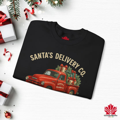 Santa’s Delivery Truck Sweatshirt | Vintage Christmas Crewneck | Canadian Fleece, Premium Quality