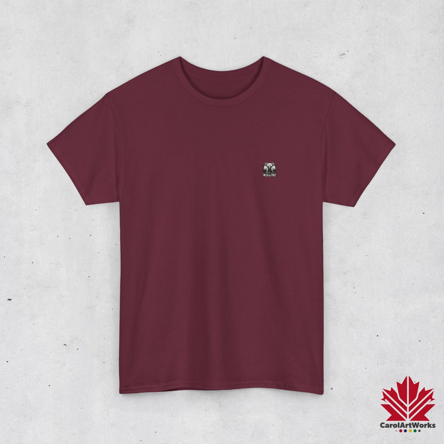 “Wild & Free” Unisex Cotton Tee – Nature Inspired Graphic T-Shirt