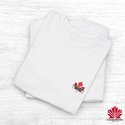 “Canada is not for Sale” Unisex Heavy Cotton Tee – Red Maple Leaf and Mountains, Stylish Canada Shirt