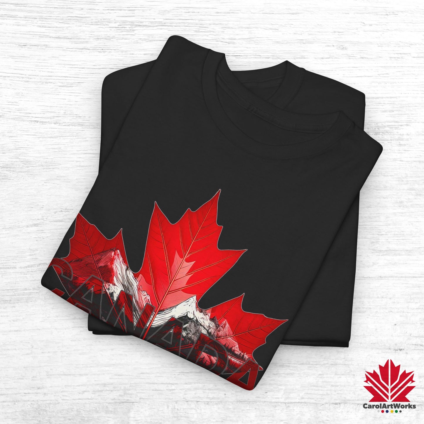 “Canada is not for Sale” Unisex Heavy Cotton Tee – Red Maple Leaf and Mountains, Stylish Canada Shirt