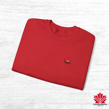 “Canada is Not for Sale” Crewneck Sweatshirt - Red Maple Leaf and Mountains, Soft and Warm