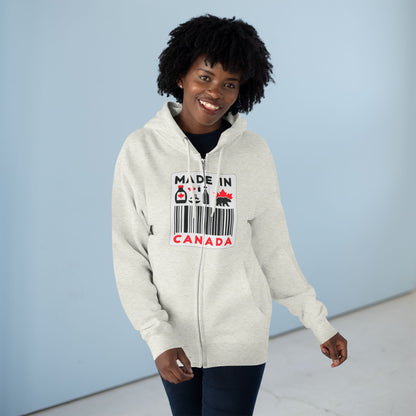 Sweat à capuche unisexe zippé « Fabriqué au Canada » – Minimaliste, ludique et fier
