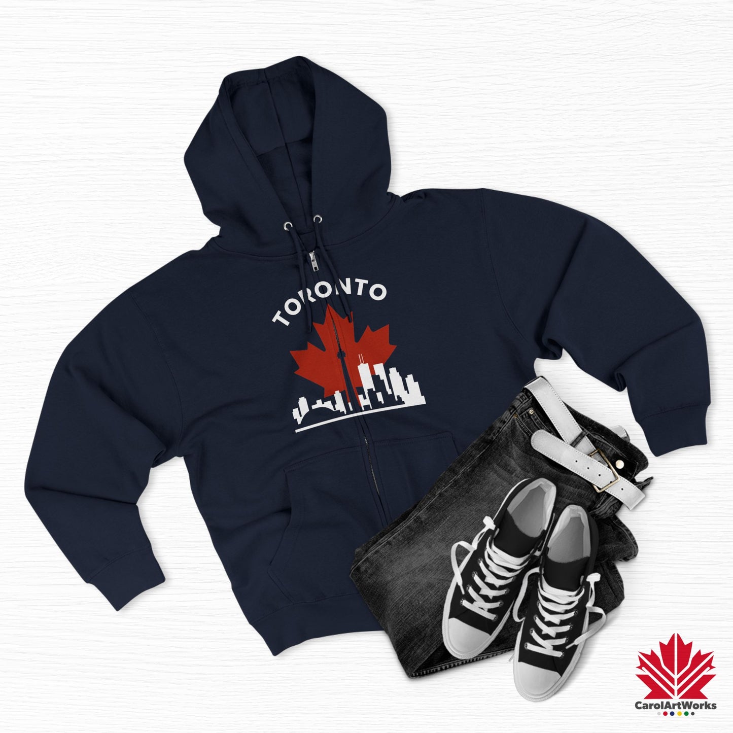 Sweat à capuche zippé Toronto Leafline pour des balades en ville en toute saison