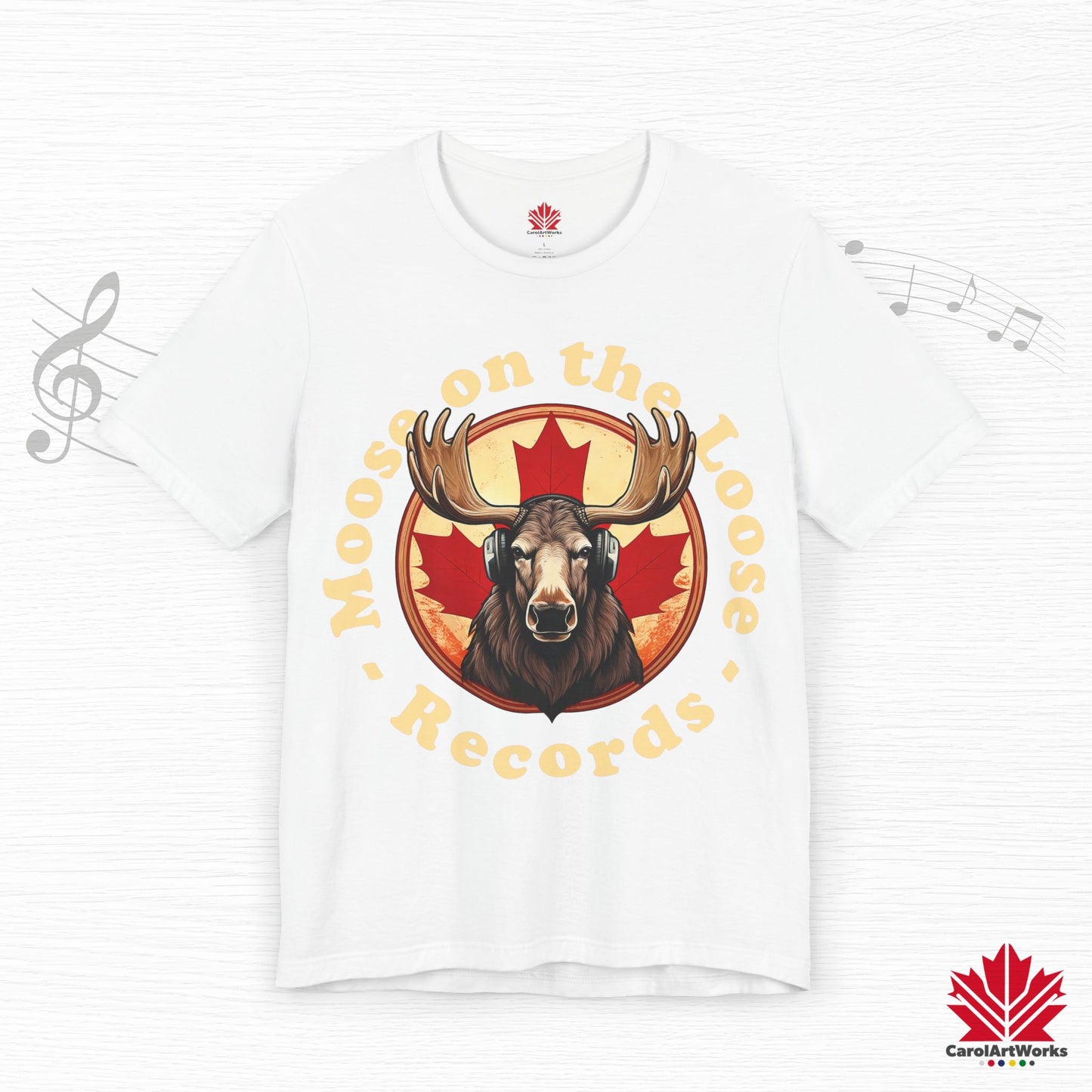 “Moose on the Loose Records” Unisex Short Sleeve Tee – A Hit for Every Playlist