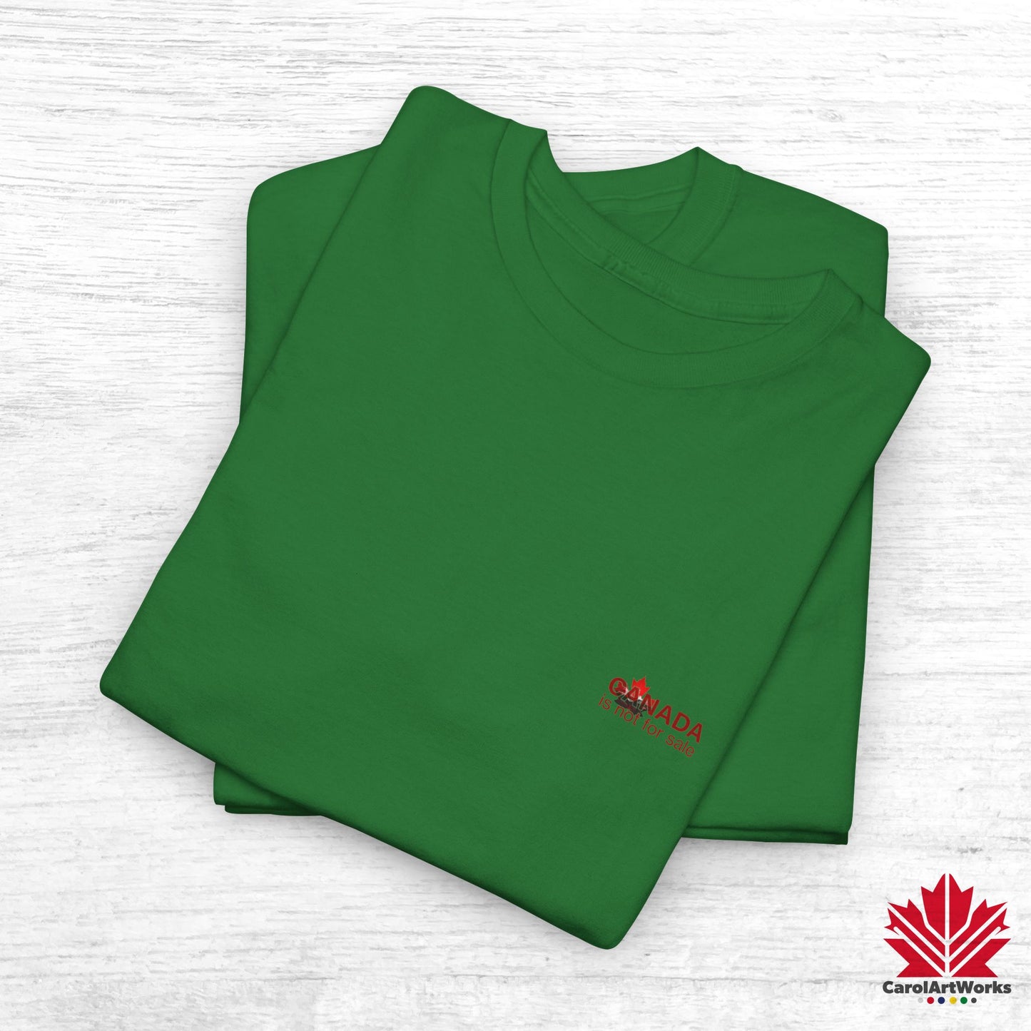 “Canada is not for Sale” Unisex Heavy Cotton Tee – Red Maple Leaf and Mountains, Stylish Canada Shirt