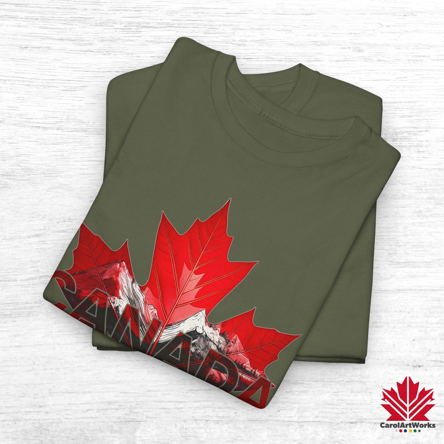 “Canada is not for Sale” Unisex Heavy Cotton Tee – Red Maple Leaf and Mountains, Stylish Canada Shirt