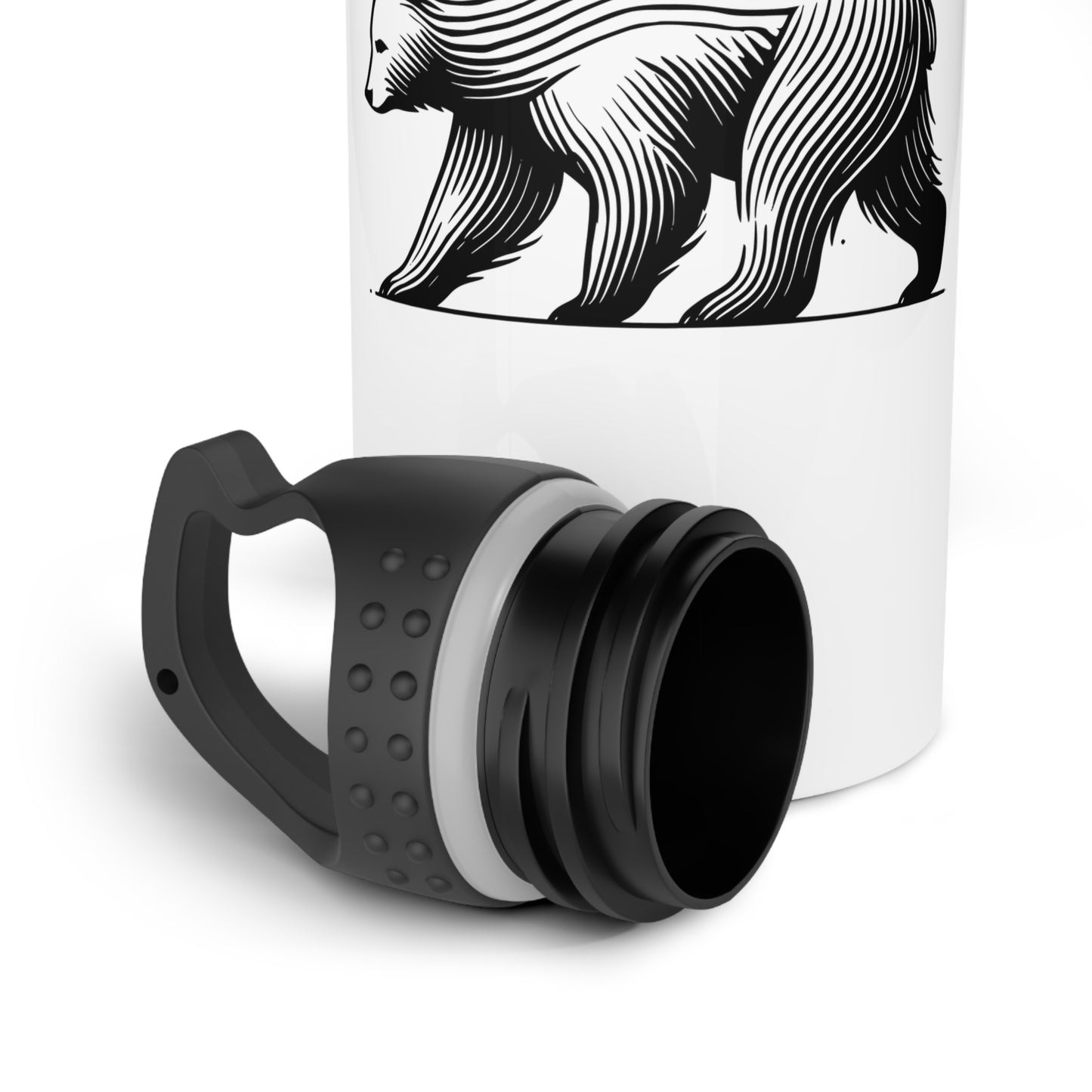 scandinavian minimalistic Design BEAR Steel Water Bottle – Adventure & Nature Inspired Drinkware