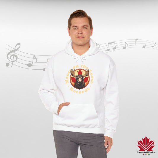 “Moose on the Loose Records” Unisex Hoodie – The Beat of Canada in Cozy Comfort