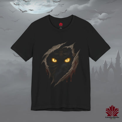 Haunted Eyes – Creepy Halloween Tee | Spooky Staring Eyes Design