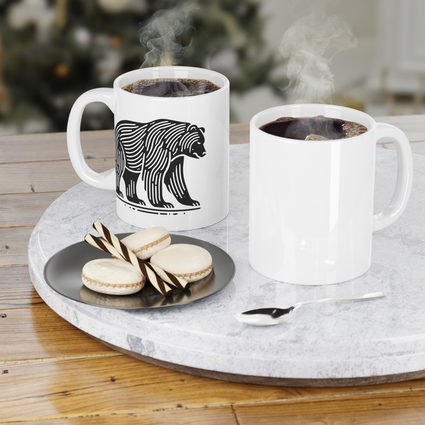 scandinavian minimalistic BEAR - Ceramic Mugs (11oz\15oz\20oz)