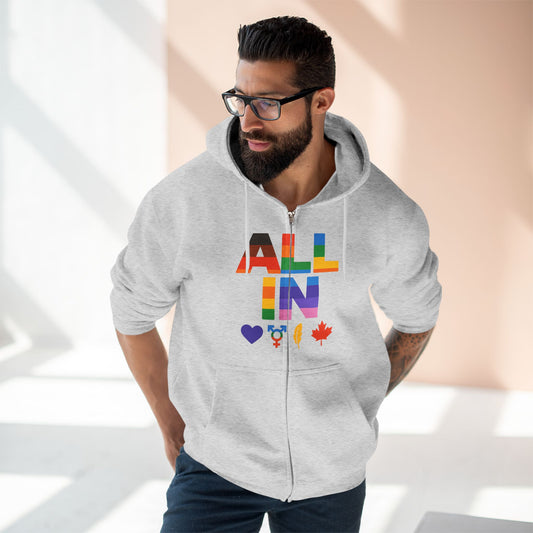 Tout en cœur. Voix. Fierté. - Sweat à capuche zippé doux pour les journées fraîches