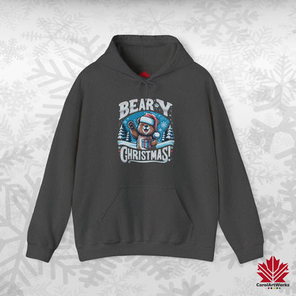 Beary Christmas Hoodie | Funny Bear Christmas Hoodie | Canadian Fleece Hoodie – Premium Softstyle Cotton