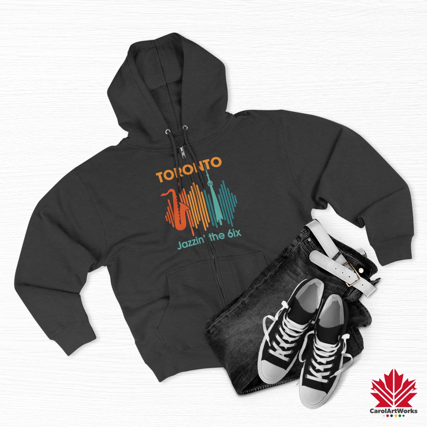 Toronto Jazzin' the 6ix – Sweat à capuche zippé pour des mouvements fluides et des rythmes de rue