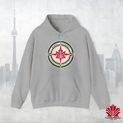 Sweat à capuche unisexe « North Strong » avec motif boussole – Vivez l'aventure avec fierté canadienne