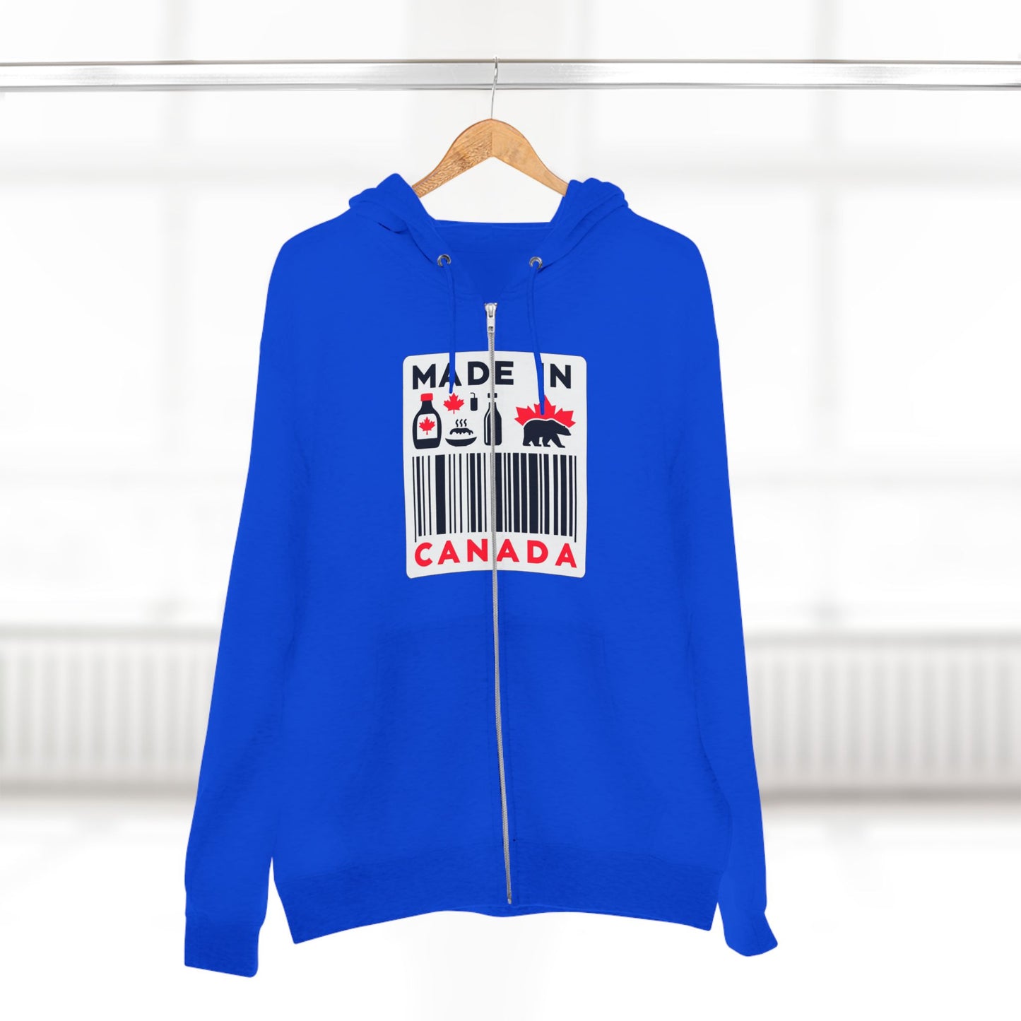 Sweat à capuche unisexe zippé « Fabriqué au Canada » – Minimaliste, ludique et fier