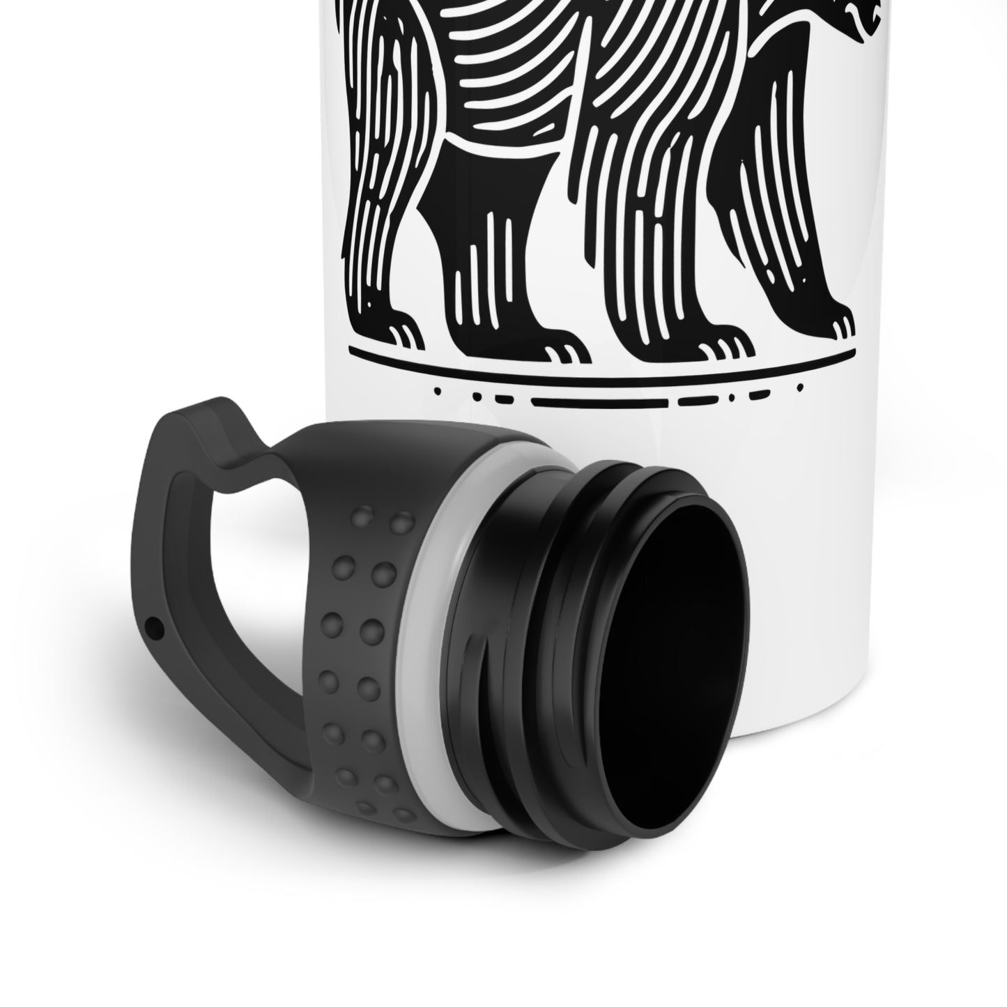 scandinavian minimalistic Design BEAR Steel Water Bottle – Adventure & Nature Inspired Drinkware