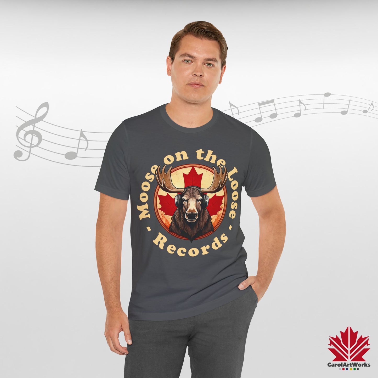 “Moose on the Loose Records” Unisex Short Sleeve Tee – A Hit for Every Playlist